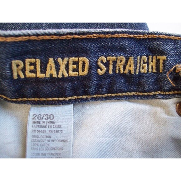 Young Mens AMERICAN EAGLE Relaxed Straight Jeans 28 x 30 Medium Wash - Picture 3 of 4